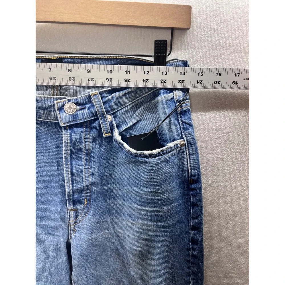 EDWIN Chrissy Wide Flare Jeans Womens 28 Blue NWT High Rise Raw Hem‎ 3375